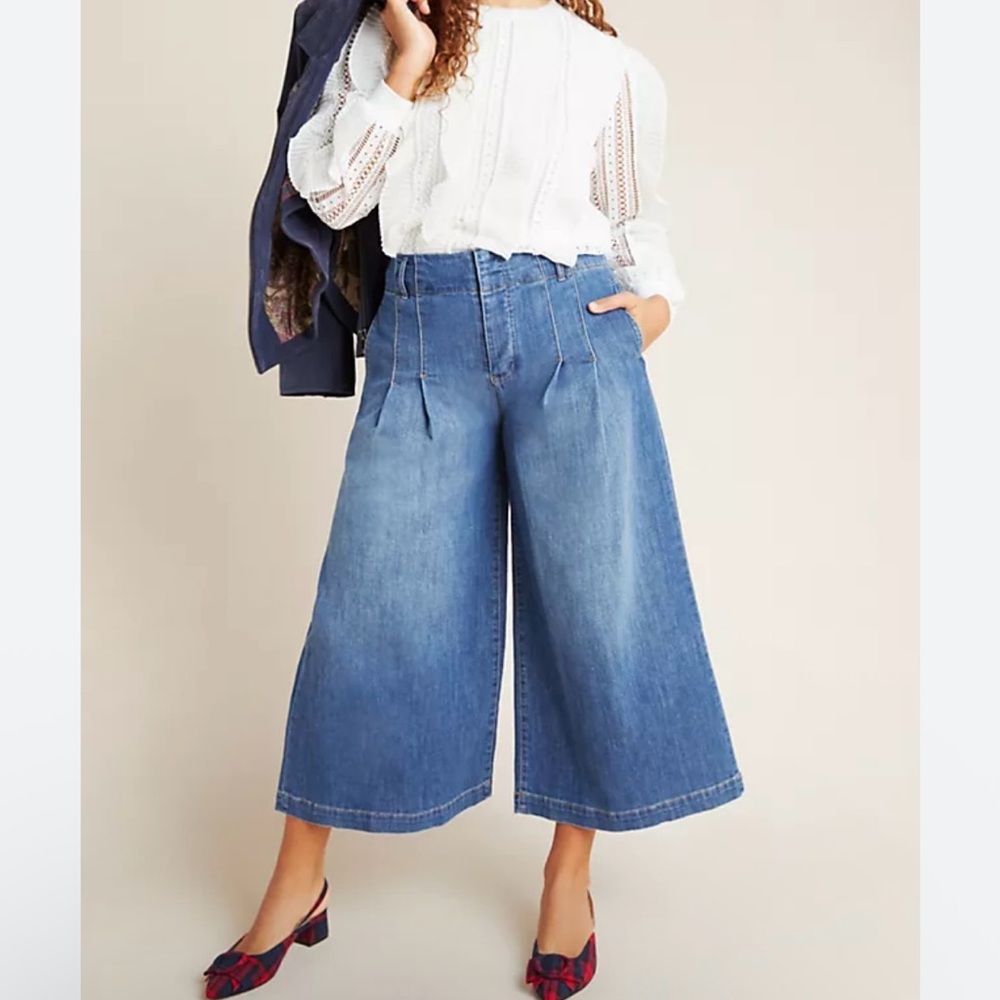 Anthropologie Pilcro And Letterpress Ultra High-Rise Wide-Leg Jeans Raw Hem 27